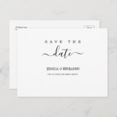 Minimale Hochzeit Speichern Sie die Datumspostkart Postkarte (Vorne/Hinten)