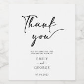 Minimale Hochzeit Vielen Dank Weinetikett (Einzelnes Label)