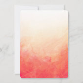 Minimale Hochzeit von Korallenwasser Einladung (Rückseite)