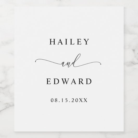 Minimale Hochzeit Weinetikett (Einzelnes Label)
