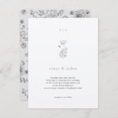 Minimale Hochzeiten, botanische Hochzeiten Einladung (Vorne/Hinten)