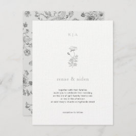 Minimale Hochzeiten, botanische Hochzeiten Einladung