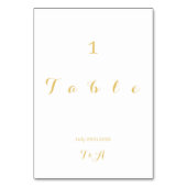 Minimale HochzeitGold-Tischnummer Tischnummer (Vorderseite)
