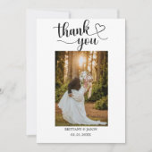 Minimale Hochzeits-Dankeskarten | Herz & Foto Dankeskarte (Vorderseite)