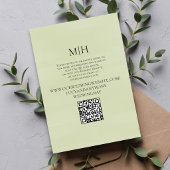 Minimale Hochzeits-Timeline QR-Code Details Grün Begleitkarte