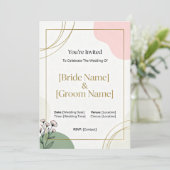 Minimale Hochzeitseinladung Einladung (Stehend Vorderseite)