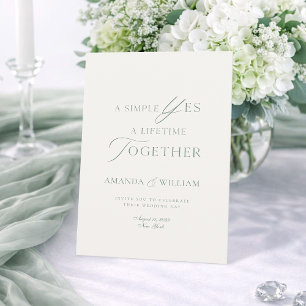 Minimale Hochzeitseinladung in Salbeigrün Einladung