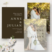 Minimale Hochzeitseinladung mit 2 Fotos & QR Code Einladung