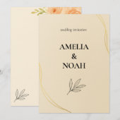 Minimale Hochzeitseinladung Vorlage – Elegant (Vorne/Hinten)
