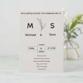 Minimale Hochzeitseinladungsvorlage Einladung (Stehend Vorderseite)