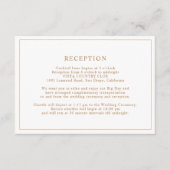 Minimale Hochzeitsempfangskarten Begleitkarte (Vorderseite)