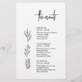 Minimale Hochzeitsereignisse für Skripttext (Vorderseite)