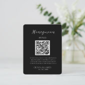 Minimale Hochzeitsgeschenk-Spenden-Request-QR-Code Begleitkarte (Stehend Vorderseite)