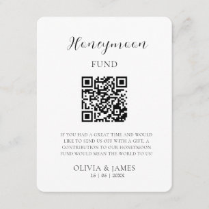 Minimale Hochzeitsgeschenk-Spenden-Request-QR-Code Begleitkarte