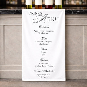 Minimale Hochzeitsgetränke-Menü-Banner Banner