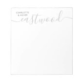 Minimale Hochzeitspaar-Name-Monogramm Notizblock (Vorderseite)