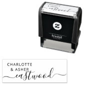 Minimale Hochzeitspaar-Name-Monogramm Permastempel (Beispiel)