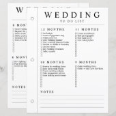 Minimale Hochzeitsplanerin 12 - 5 Monate Ringbuchs (Vorne/Hinten)