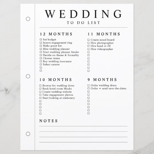 Minimale Hochzeitsplanerin 12 - 5 Monate Ringbuchs (Vorderseite)