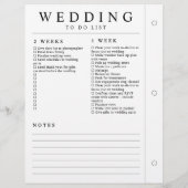 Minimale Hochzeitsplanerin 4 Monate - 1 Woche Seit (Rückseite)