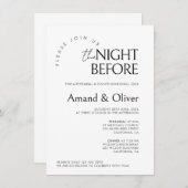 Minimale HochzeitsplanungDie Nacht vor der Probe Einladung (Vorne/Hinten)