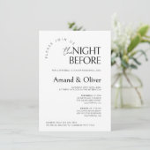 Minimale HochzeitsplanungDie Nacht vor der Probe Einladung (Stehend Vorderseite)