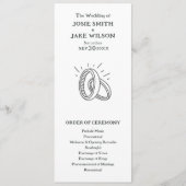 Minimale Hochzeitsringe Hochzeitszeremonie Program Programm (Vorderseite)