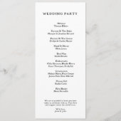 Minimale Hochzeitsringe Hochzeitszeremonie Program Programm (Rückseite)