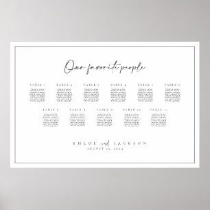 Minimale Hochzeitssatellite für Lieblings-Menschen Poster
