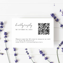 Minimale Hochzeitsskripte Einfache QR Code RSVP Ka Karte