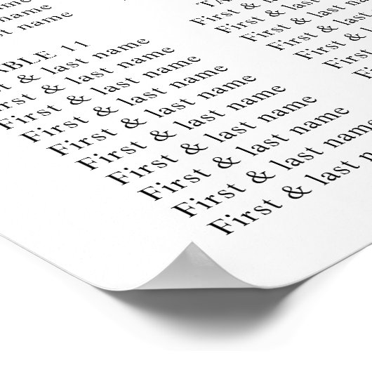 Minimale Hochzeitsstichtabelle Poster (Ecke)