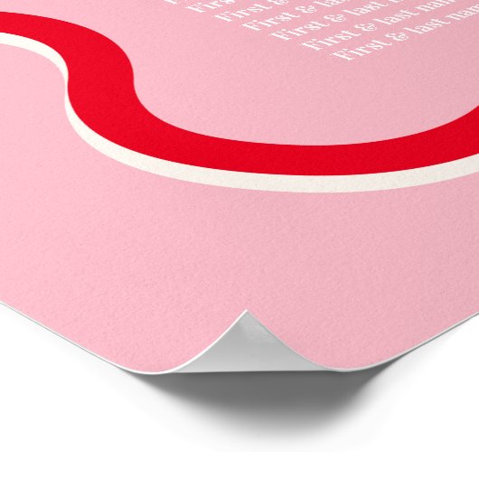 Minimale Hochzeitsstichtabelle Poster (Ecke)