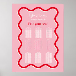 Minimale Hochzeitsstichtabelle Poster