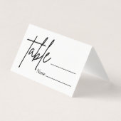 Minimale Hochzeitsstipps-Tischnummer Platzkarte (Vorderseite)