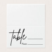 Minimale Hochzeitsstipps-Tischnummer Platzkarte (Außenseite Aufgefaltet)