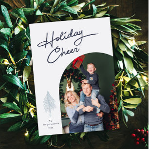 Minimale Holiday Cheer Foto-Karte Feiertagskarte
