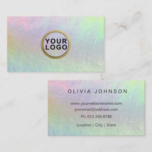 Minimale Holographic Opal Stone-Visitenkarte für L Visitenkarte (Vorne/Hinten)