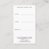 Minimale Ihre nächste Terminierung Handgeschrieben Terminkarte (Rückseite)