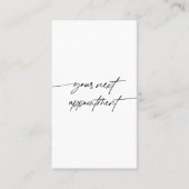 Minimale Ihre nächste Terminierung Handgeschrieben Terminkarte (Vorderseite)