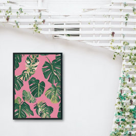 Minimale Illustrationen Monstera Pflanze Poster