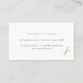 Minimale Imitate Gold Scheren Haarstylle Grau Visitenkarte (Rückseite)