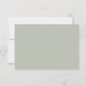 Minimale Imitate Gold Typografy Sage Green Wedding RSVP Karte (Rückseite)