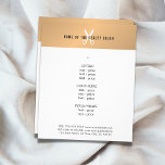 Minimale Imitate Gold White Scissor Friseurmenü Flyer<br><div class="desc">Elegantes Menü Broschüren Template Design für Schönheits-/Haarfachleute. Einfaches elegantes Design mit Imitaten goldener Streifen/ weiße Schere Ikone weißen Hintergrund. Sauberes,  elegantes Design. Wenn Sie Hilfe benötigen,  um dieses Produkt anzupassen,  kontaktieren Sie uns bitte.</div>