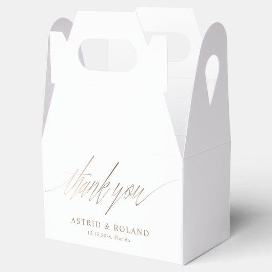 Minimale Imitate Goldkalligrafie Hochzeit Geschenkschachtel (Geöffnet)