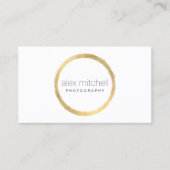 Minimale Imitate Goldschub Circle Fotograf Visitenkarte (Vorderseite)