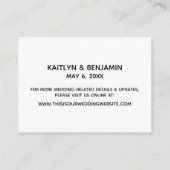 Minimale Imitate Goldtypografie Hochzeitsunterkunf Begleitkarte (Rückseite)