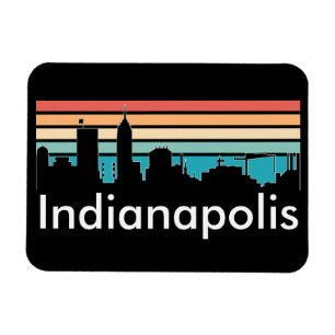 Minimale Indianapolis Indiana Sonnenuntergang Skyl Magnet