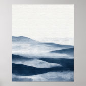 Minimale indigofarbene Landschaftskunst mit Schich Poster (Vorne)