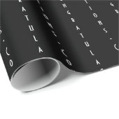 Minimale individuell anpassbare Schwarze GRATULIER Geschenkpapier (Rolleneckpunkt)