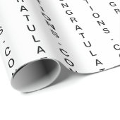 Minimale individuell anpassbare weiße GRATULATIONE Geschenkpapier (Rolleneckpunkt)